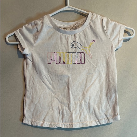 Puma White Short Sleeve Tee with Logo - Picture 1 of 4